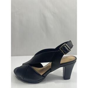 Easy Street Shoes Women's Size 8W Black Christy Slingback Heel Sandals New Box